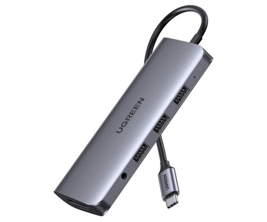 Cáp chuyển Ugreen 10 in 1 Type-C to HDMI/VGA/LAN/USB 3.0/SD/TF/USB-C/jack 3.5mm (80133)